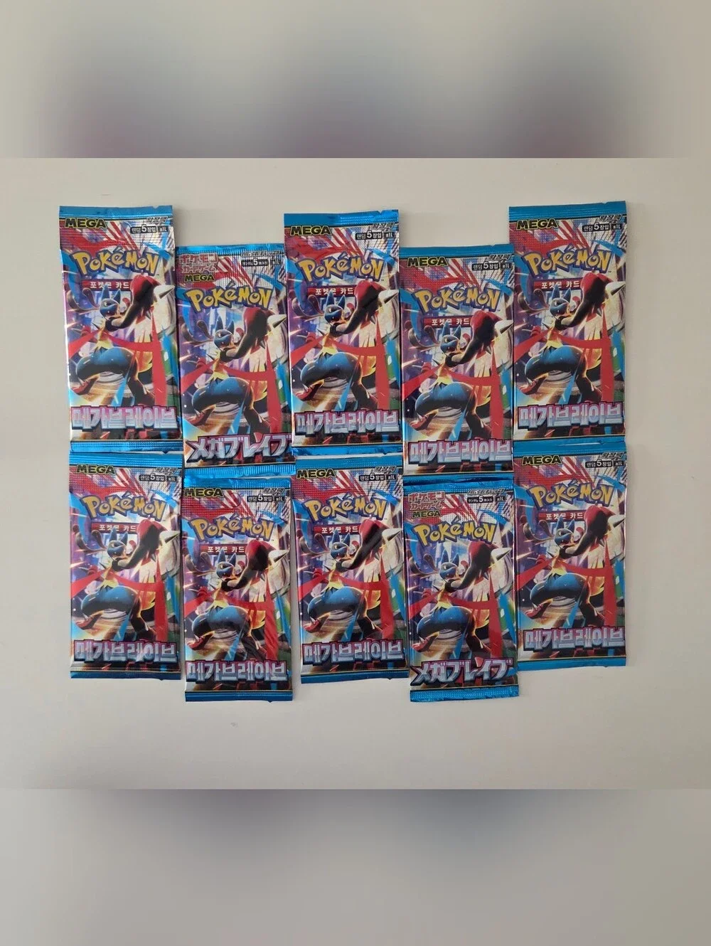 Pokémon Mega Brave Lucario  Booster  10 Packs Total (Korean & Japanese)